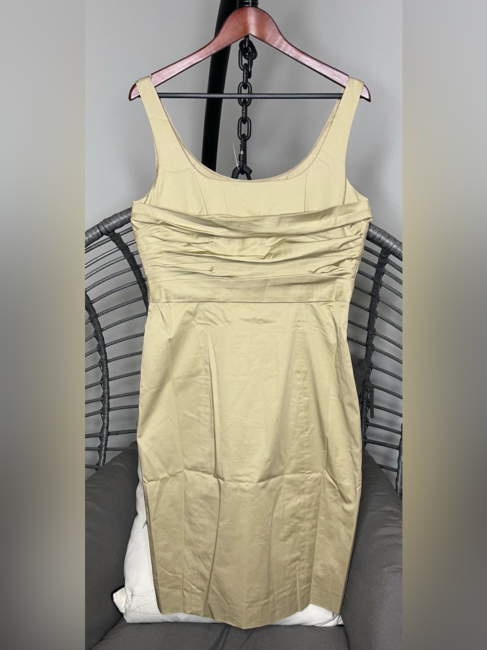 Moschino Light Beige Ruched Bodice Midi Dress